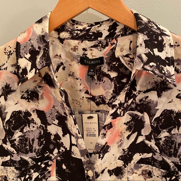 Talbots Floral Blouse NWT Size 16 - Picture 5 of 8